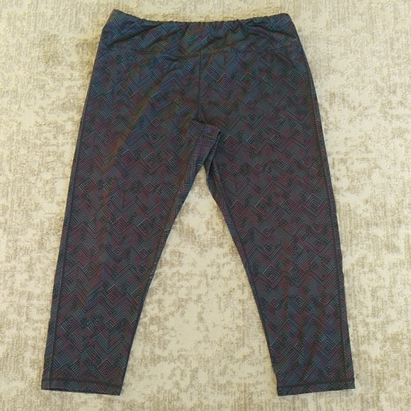 Pro Player Activewear Cropped Ankle Pants XL Multicolored Pattern - Picture 6 of 14